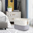 AB-008 Dirty Clothes Toys Magazine Storage Basket Dual Handle Cotton Rope Laundry Basket - White+Linen Color - 6