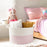 AB-019 Extra Large Dirty Clothes Blankets Toys Storage Basket Cotton Rope Round Laundry Basket - White+Pink+White - 5