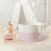 AB-019 Extra Large Dirty Clothes Blankets Toys Storage Basket Cotton Rope Round Laundry Basket - White+Pink+White - 7