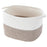AB-030 Dirty Clothes Toys Sundries Storage Basket Cotton Rope Home Laundry Basket - White+Linen Color - 1