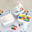 AB-085 Cotton Rope Storage Basket for Toys Magazine Dual Handle Sundries Organizer Basket - White+Light Grey - 6