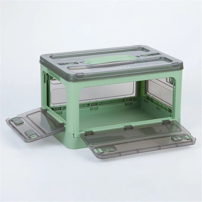 5-Sided Doors Folding PP Storage Box for Living Room (56 x 39 x 30cm, Size: L) - Green - 3