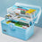 Size S 3 Layer Medicine Case First Aid Emergency Plastic Storage Box for Home Outdoor, 28x16.5x16cm - Blue - 3