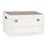30L Home Outdoor Foldable Storage Box Wood+PP Lidded Organizer Case, 430x285x230mm - White - 1