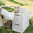 30L Home Outdoor Foldable Storage Box Wood+PP Lidded Organizer Case, 430x285x230mm - White - 2