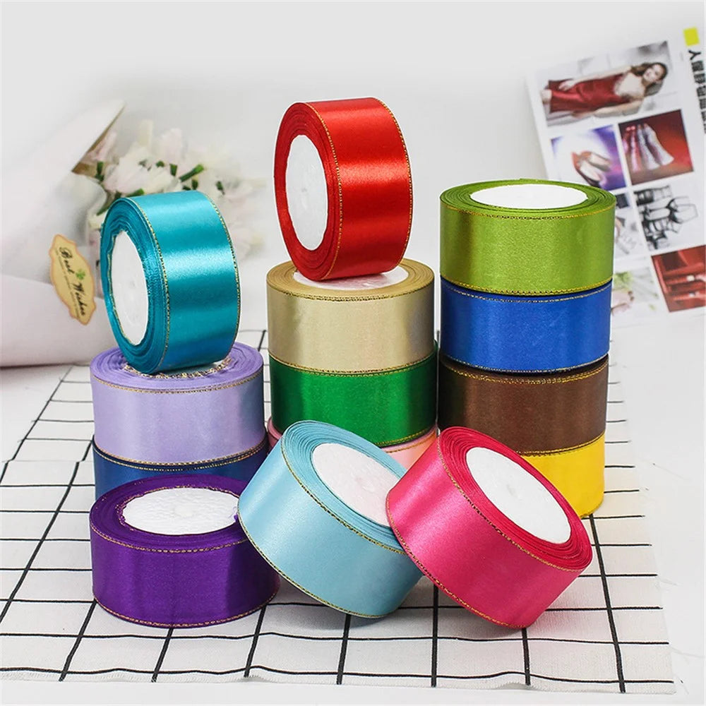 4cm Christmas Gift Wrapping Satin Ribbon for Wedding Party Decoration, Length: 22m - White - 3