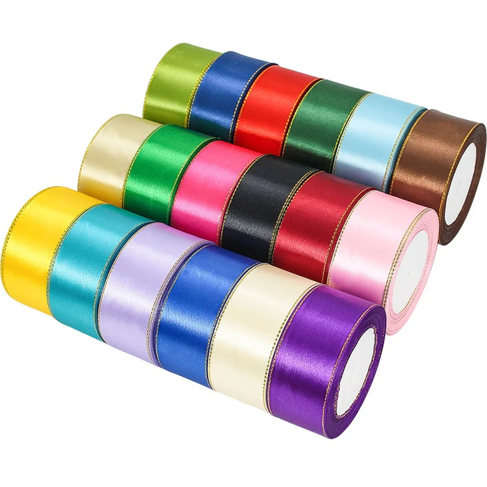 4cm Christmas Gift Wrapping Satin Ribbon for Wedding Party Decoration, Length: 22m - White - 5
