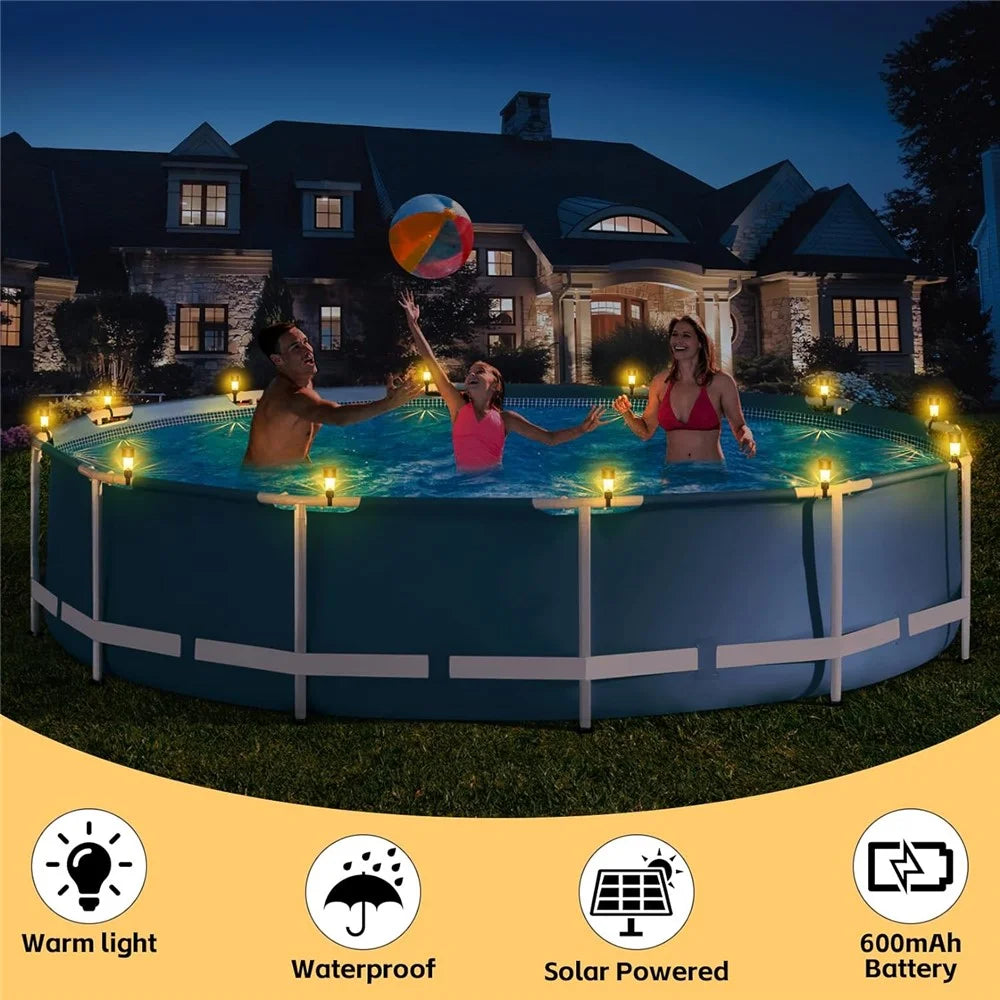 6Pcs Solar Garden Lights Garden Yard Fence Railing Tie Lamps Balcony Waterproof Decorative Lights, Warm Light - 3