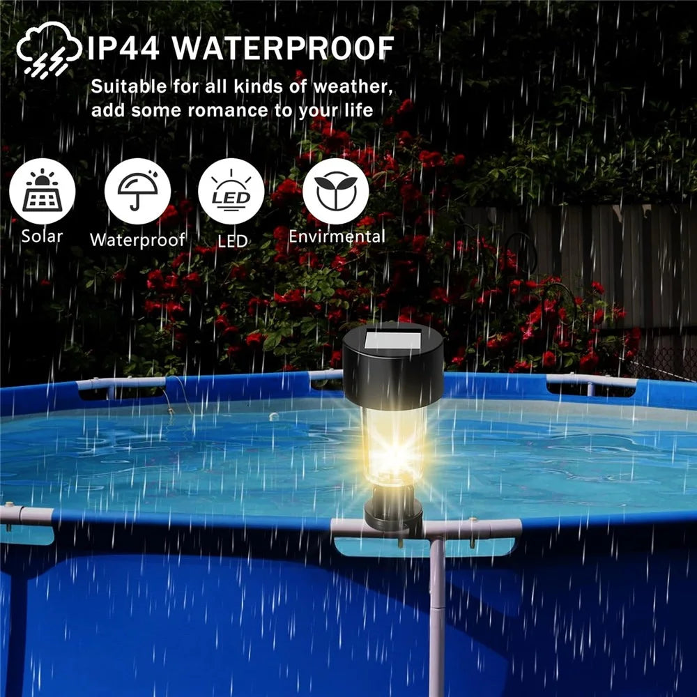 6Pcs Solar Garden Lights Garden Yard Fence Railing Tie Lamps Balcony Waterproof Decorative Lights, Warm Light - 7