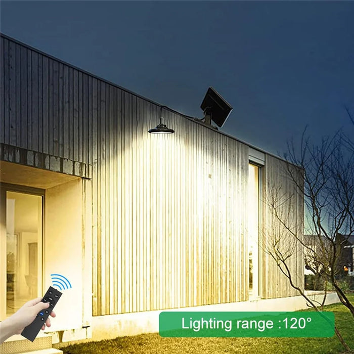Hanging Solar Light Waterproof Garage Garden Patio LED Lamp with Remote Control - 5