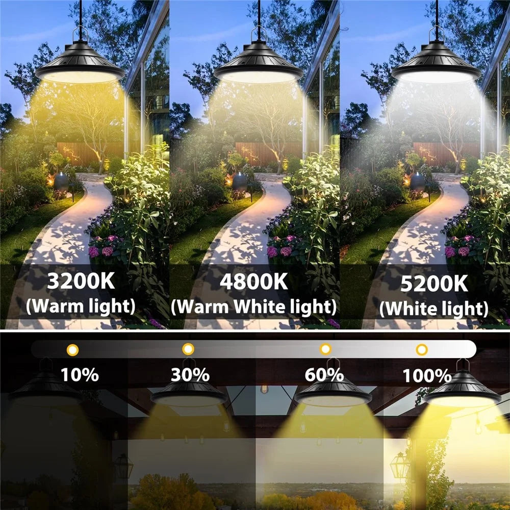 Hanging Solar Light Waterproof Yard Garden Patio Dimmable LED Lamp with Remote Control - 3