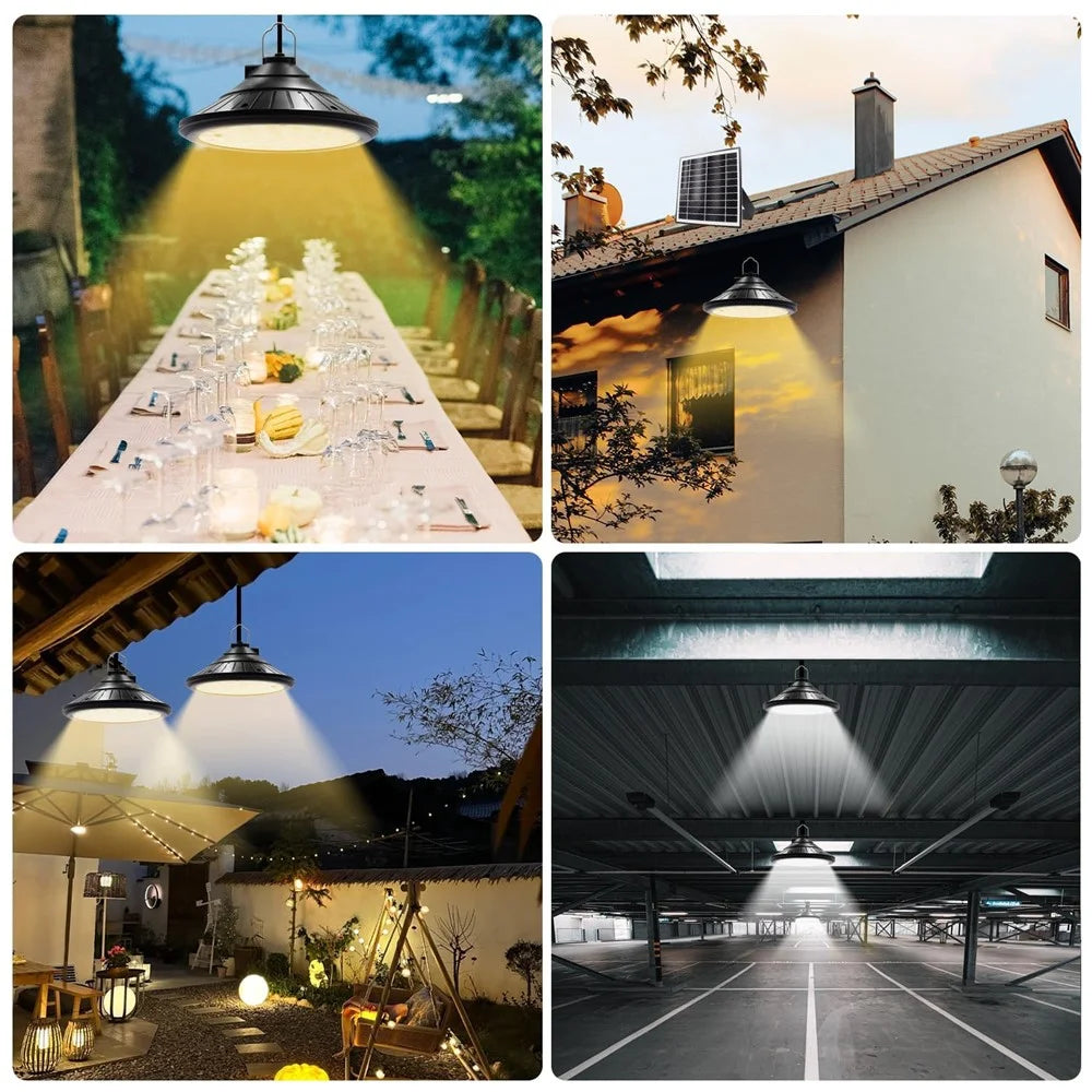 Hanging Solar Light Waterproof Yard Garden Patio Dimmable LED Lamp with Remote Control - 5