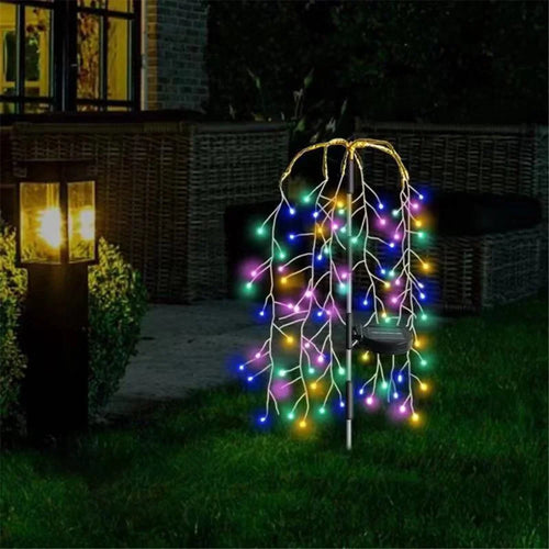 100LED Ground Insert Solar Fireworks Light Yard Garden Lawn Decor Simulation Fireworks Light - Colorful Light - 1