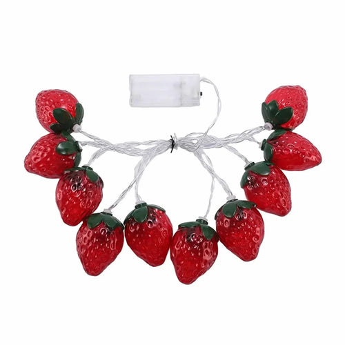1.5m 10-LED Strawberry String Light Battery Powered Bedroom Decoration Lamp, Constant Light - 1