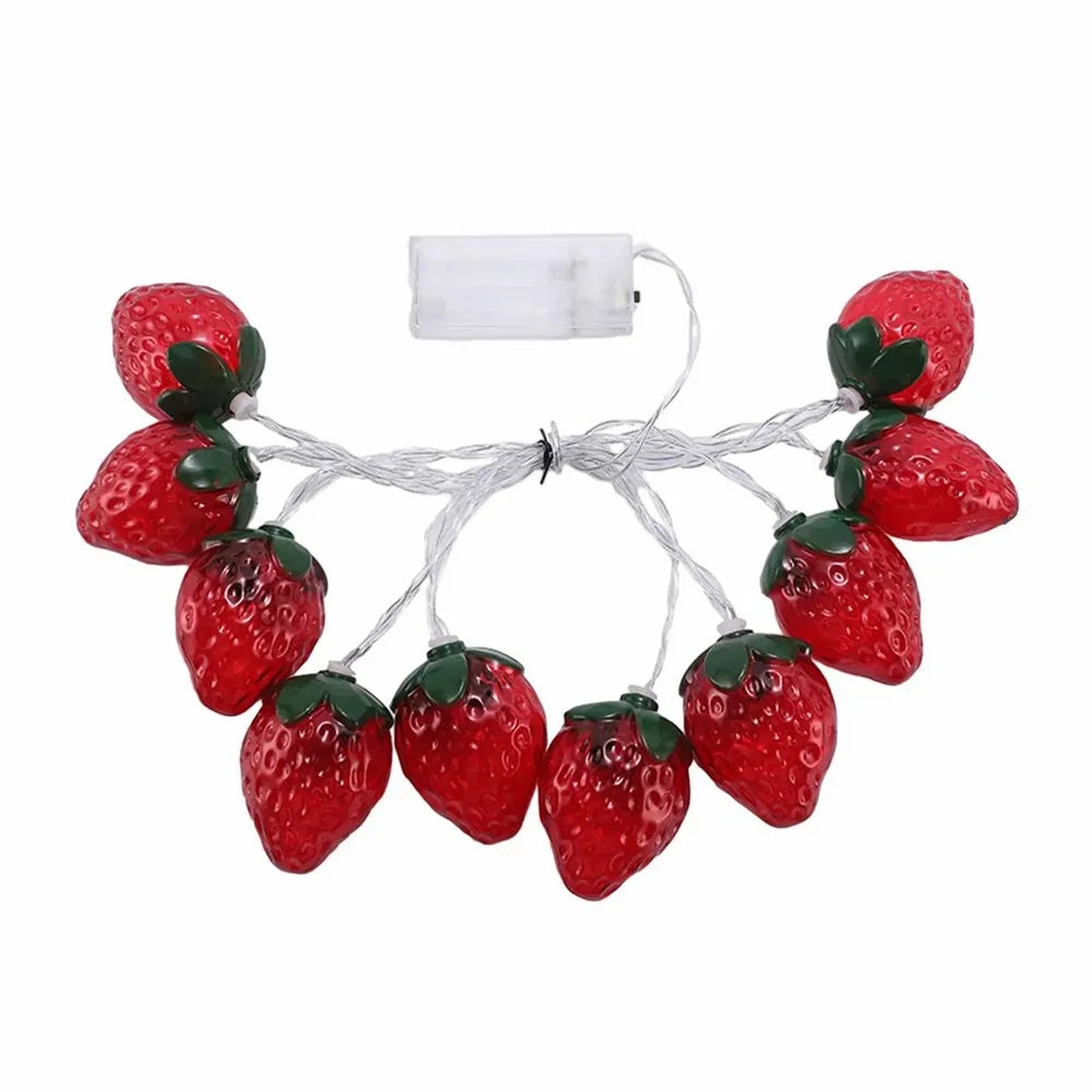 1.5m 10-LED Strawberry String Light Battery Powered Bedroom Decoration Lamp, Constant Light - 1