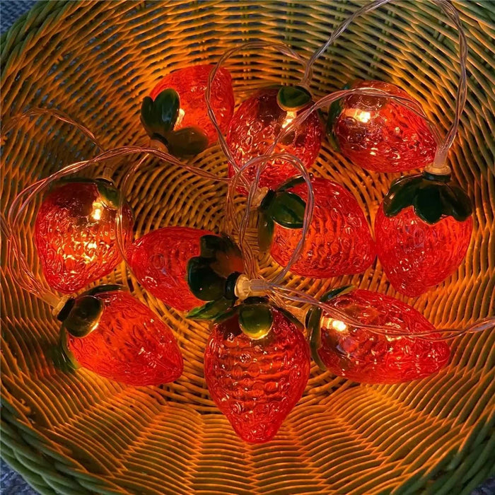 1.5m 10-LED Strawberry String Light Battery Powered Bedroom Decoration Lamp, Constant Light - 3