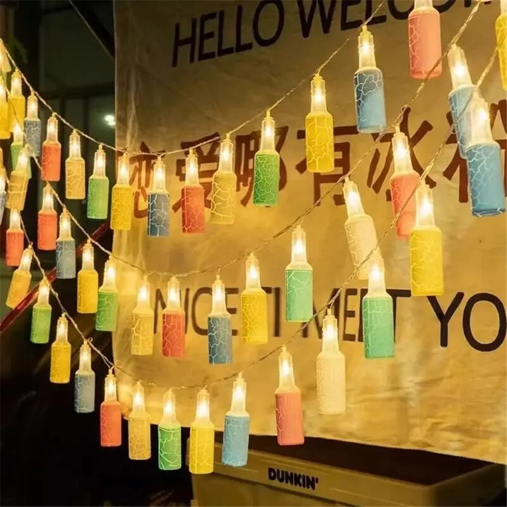 1.5m 10-LED Wine Bottle Design String Light Battery Powered Decorative Atmosphere Lamp, Constant Light - 2
