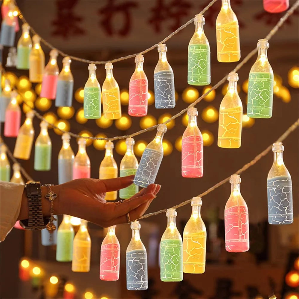 1.5m 10-LED Wine Bottle Design String Light Battery Powered Decorative Atmosphere Lamp, Constant Light - 3