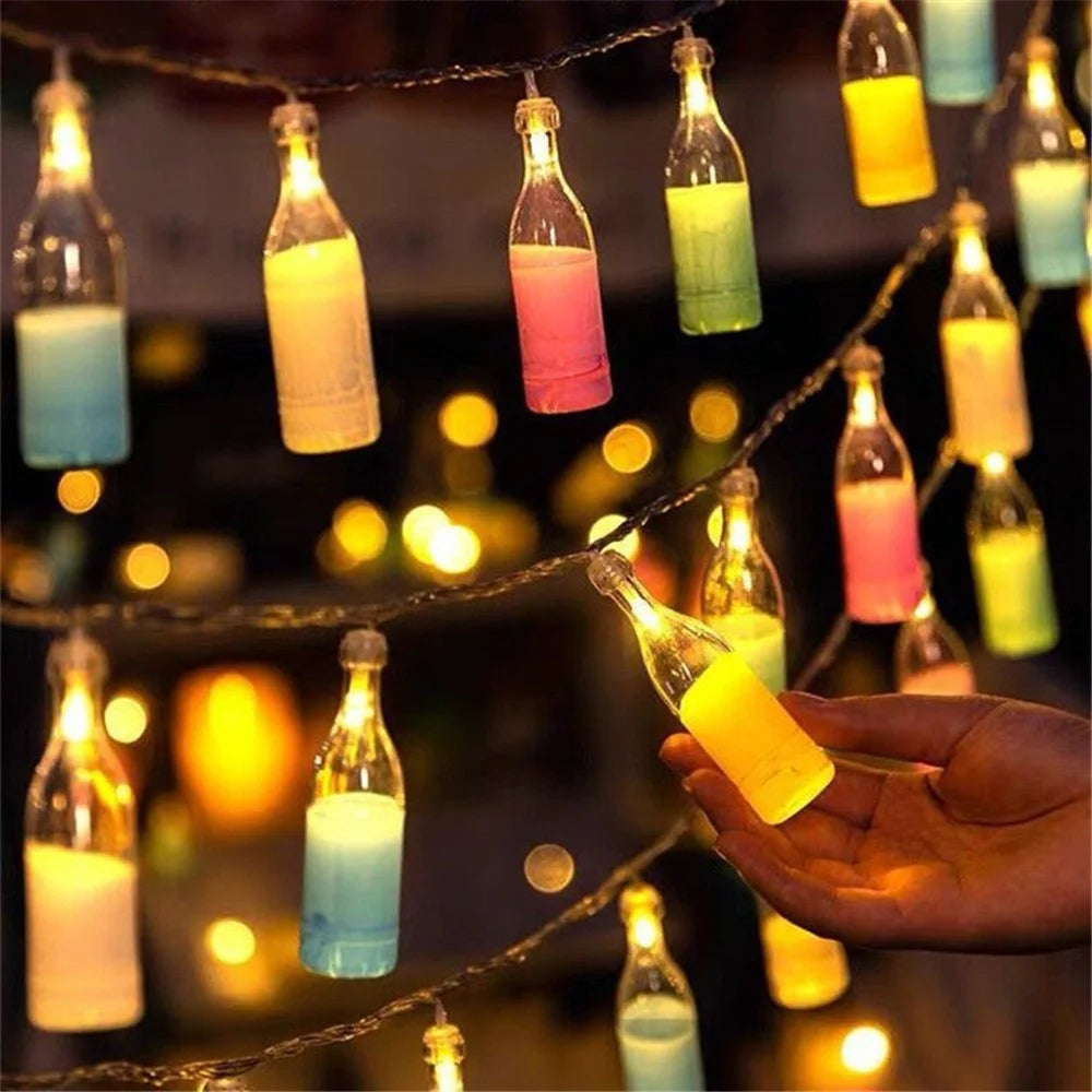 1.5m 10-LED Wine Bottle Design String Light Battery Powered Decorative Atmosphere Lamp, Constant Light - 4