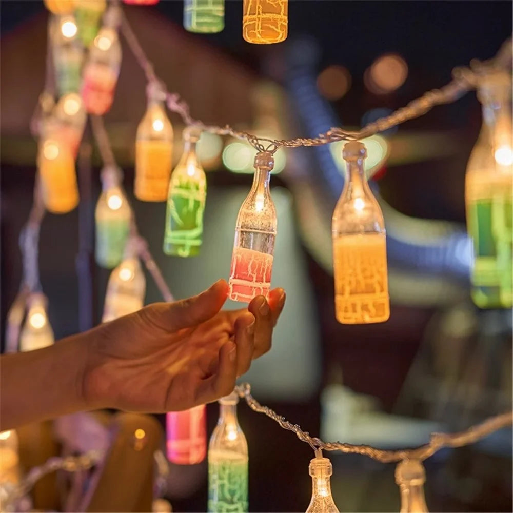 1.5m 10-LED Wine Bottle Design String Light Battery Powered Decorative Atmosphere Lamp, Constant Light - 6