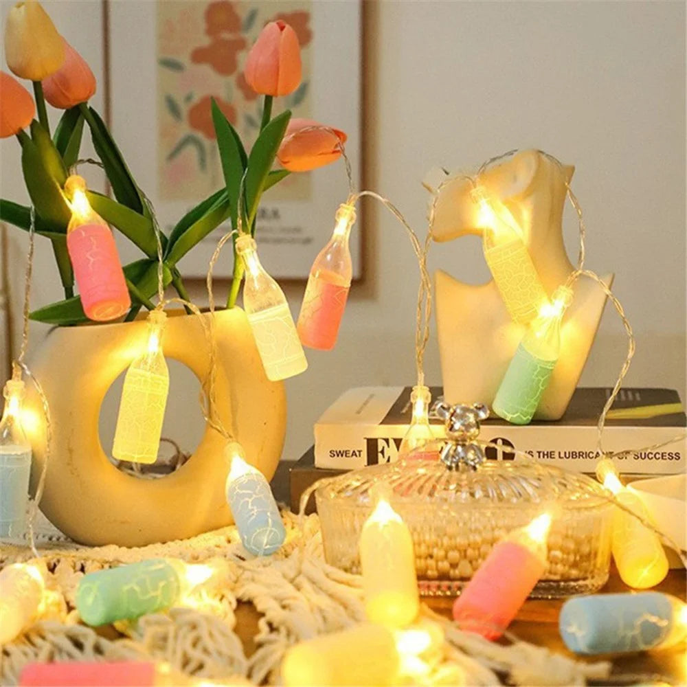 1.5m 10-LED Wine Bottle Design String Light Battery Powered Decorative Atmosphere Lamp, Constant Light - 7