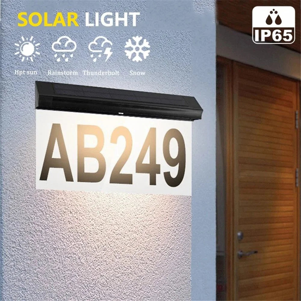 30-LED Solar Address Sign House Numbers Light with 26 Alphabet+3 Group Number+4-Grid Paper - 4