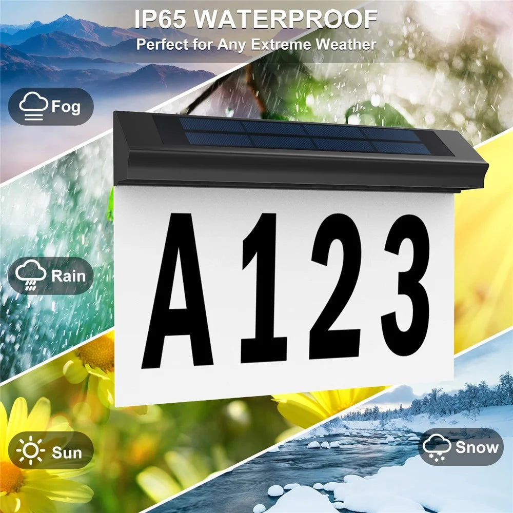 30-LED Solar Address Sign House Numbers Light with 26 Alphabet+3 Group Number+4-Grid Paper - 6