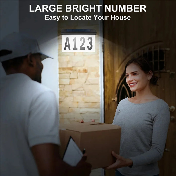 30-LED Solar Address Sign House Numbers Light with 5 Alphabet+3 Group Number+4-Grid Paper - 6