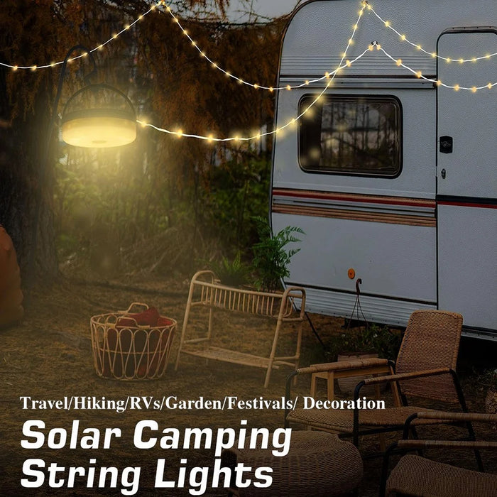 12m Solar Powered String Lights 120-LED Lamps for Tree Patio Garden - Warm White - 3