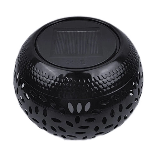Hollow Out Retro Metal Solar Lantern Waterproof Outdoor Garden Patio Decor - Black - 1