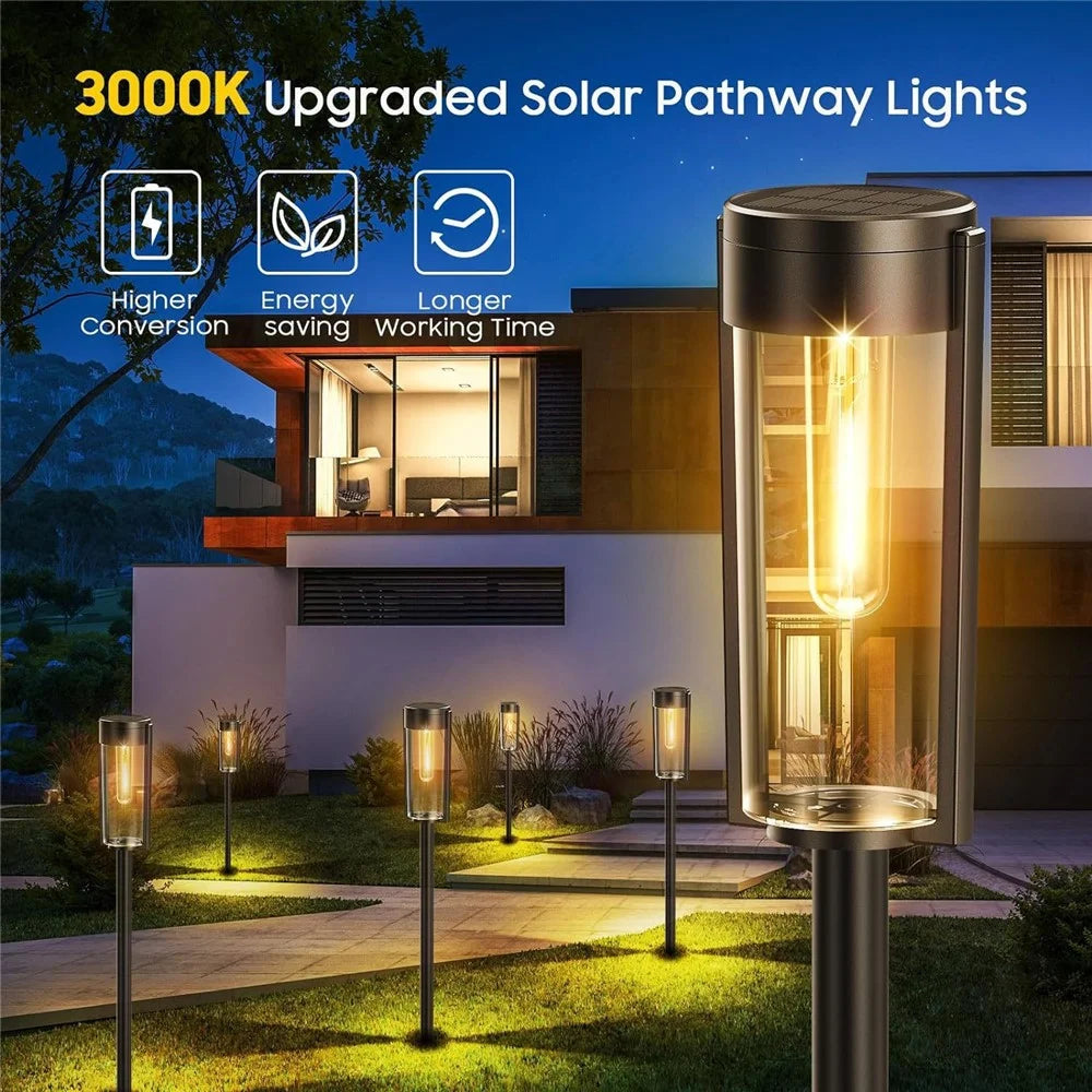 6Pcs IP65 Waterproof Solar Powered Pathway Lights Landscape Lamp for Yard Patio - 3