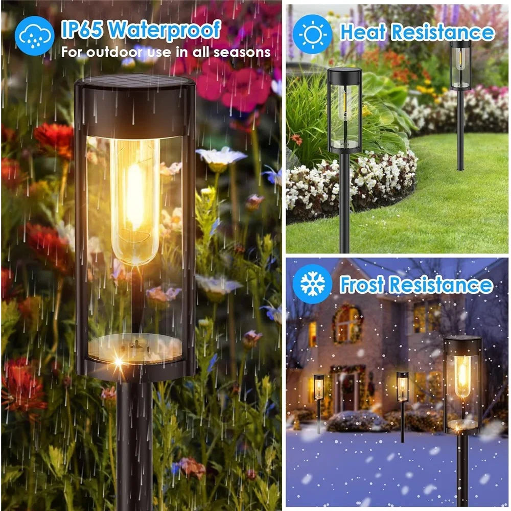 6Pcs IP65 Waterproof Solar Powered Pathway Lights Landscape Lamp for Yard Patio - 4