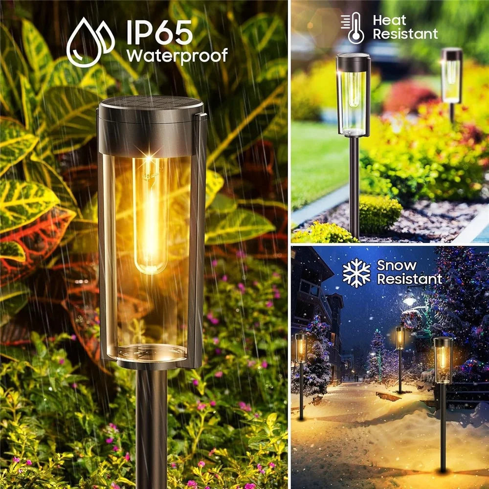 6Pcs IP65 Waterproof Solar Powered Pathway Lights Landscape Lamp for Yard Patio - 5