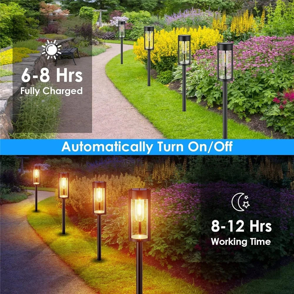 6Pcs IP65 Waterproof Solar Powered Pathway Lights Landscape Lamp for Yard Patio - 7