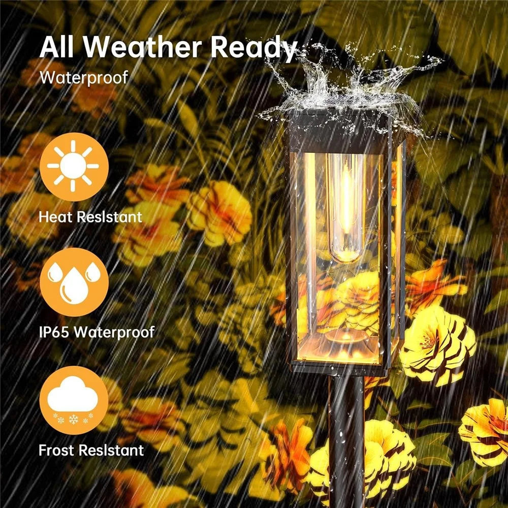 6PCS Solar Powered Lamp Waterproof Garden Grass Lawn Light with Stake - Yellow Light - 2