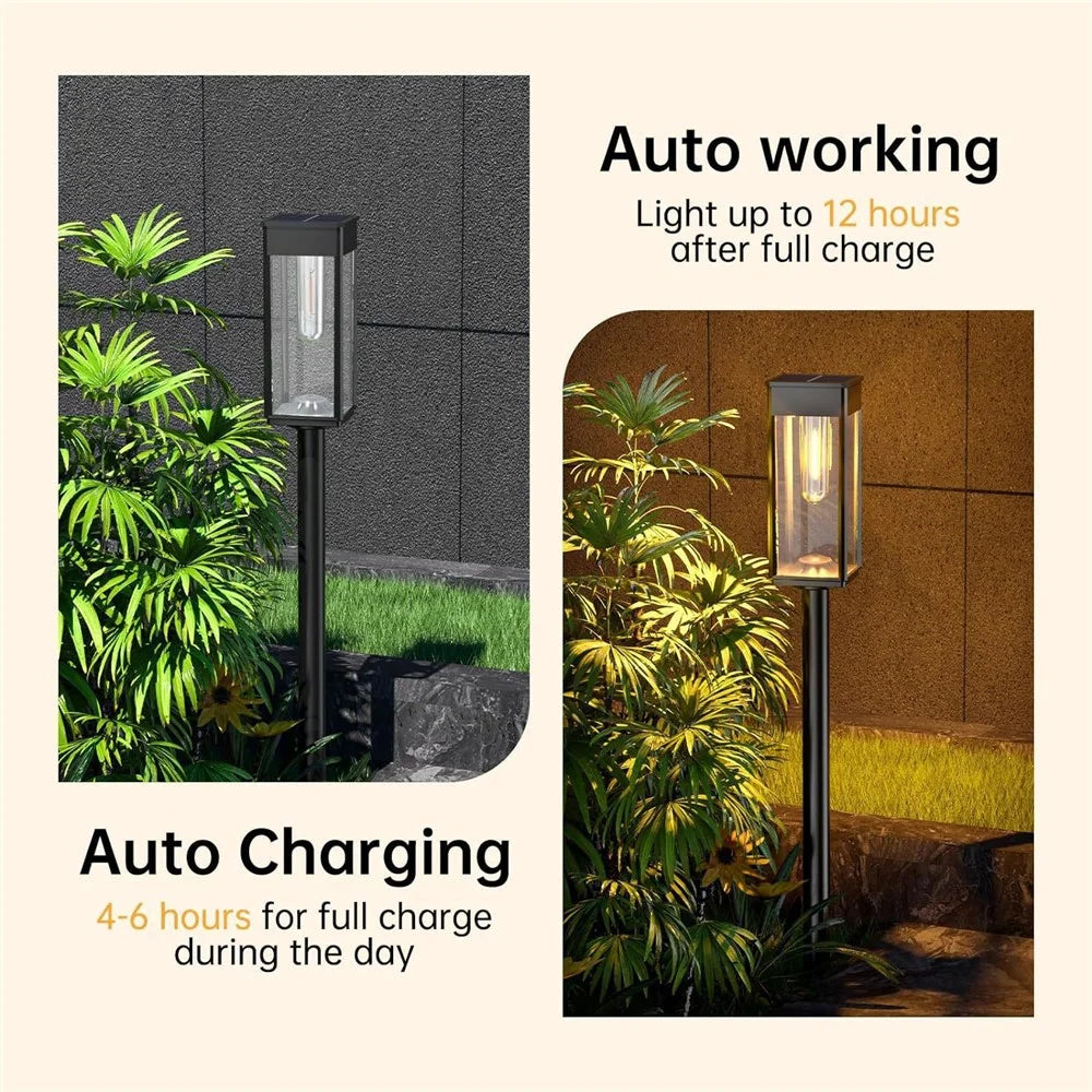 6PCS Solar Powered Lamp Waterproof Garden Grass Lawn Light with Stake - Yellow Light - 3