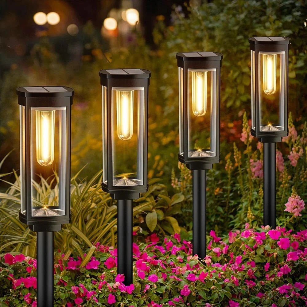 6PCS Solar Powered Lamp Waterproof Garden Grass Lawn Light with Stake - Yellow Light - 5