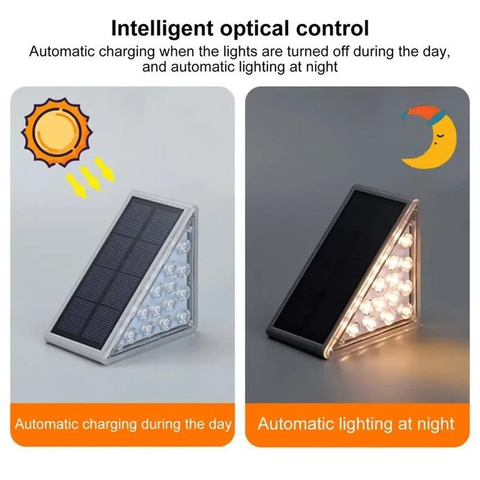 12Pcs 13-LED Solar LED Step Lights Anti-Theft Waterproof Outdoor Stair Decorative Lights - Warm Light - 4
