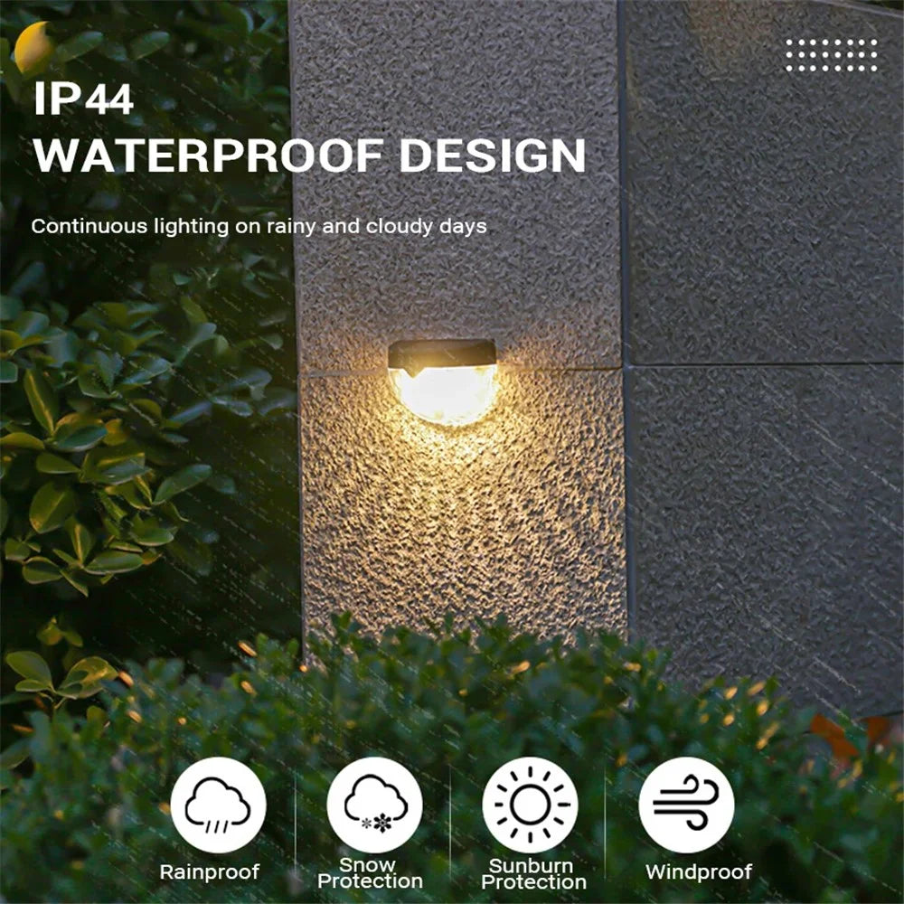 6010 2Pcs IP44 Waterproof Solar Powered Tungsten Lamp Outdoor Garden Wall Light - Warm Light - 4