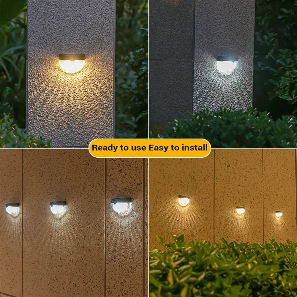 6010 2Pcs IP44 Waterproof Solar Powered Tungsten Lamp Outdoor Garden Wall Light - Warm Light - 6