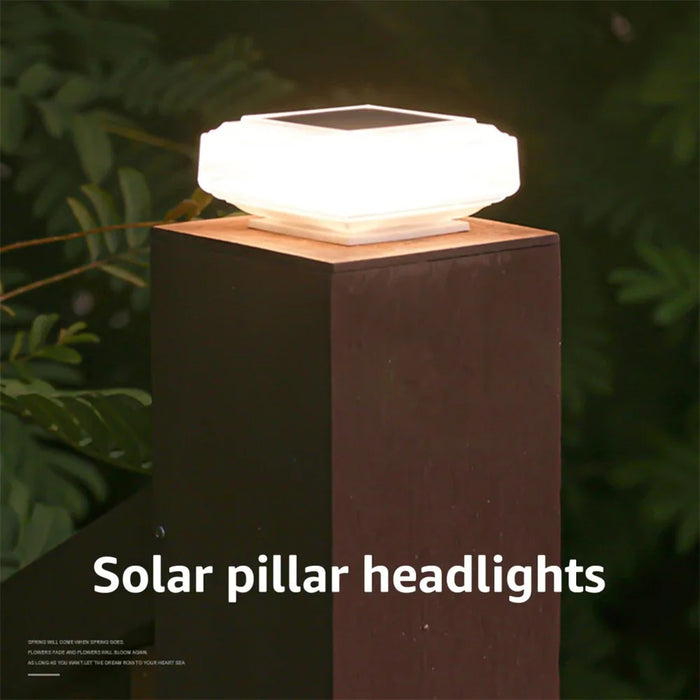 Clear Shell Solar Fence Post Light Fence Post Cap Lamp for Deck, Patio, Garden - 3