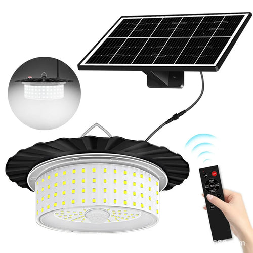 244LED Hanging Solar Light Waterproof Yard Garden Patio Human Body Sensing Light with Remote Control - 1
