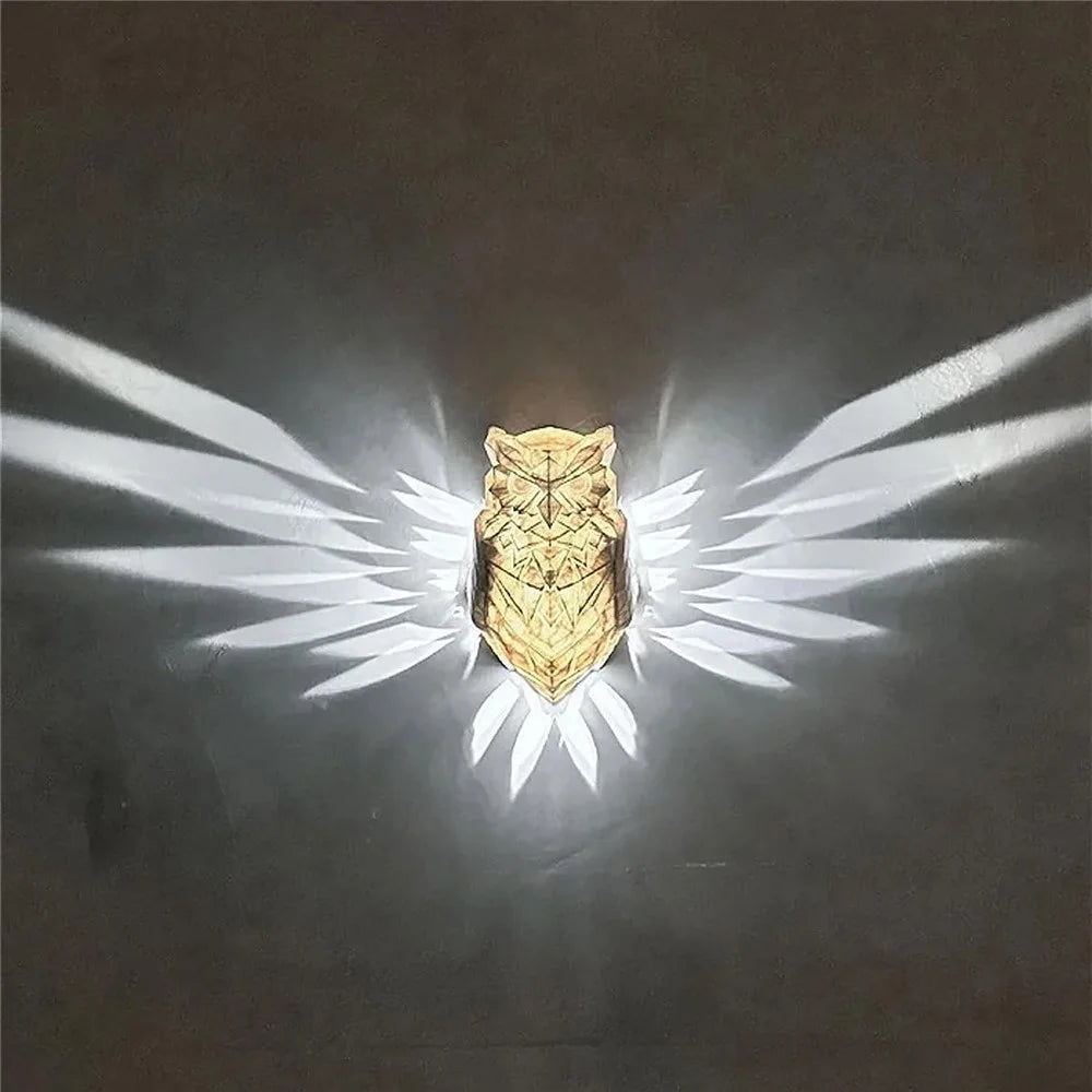Owl Shape Creative Wall Lamp LED Night Light Wall Art Home Restaurant Decoration - 7