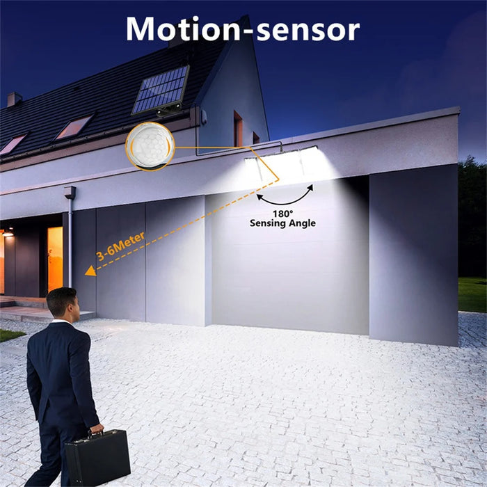 234LED Waterproof Outdoor 3-Head Solar Lamp Motion Sensor Garden Yard Wall Light with Remote Control - 6