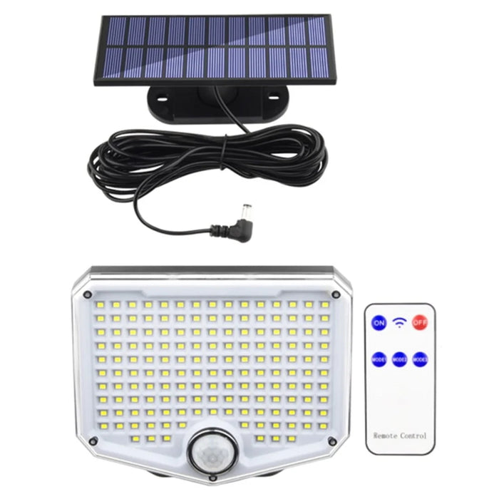 222LED Waterproof Outdoor Solar Wall Lamp Motion Sensor Garden Yard Garage Light with Remote Control - 2