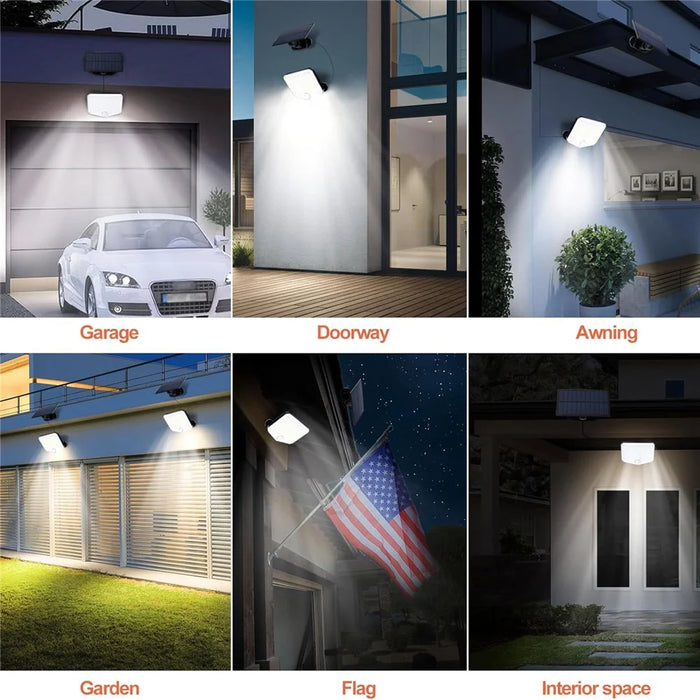 222LED Waterproof Outdoor Solar Wall Lamp Motion Sensor Garden Yard Garage Light with Remote Control - 7