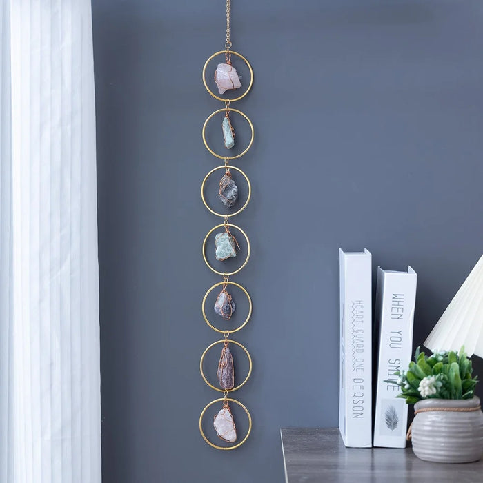 Crystal Raw Stone Wind Chime Hanging Ornament Home Wall Decor - 4