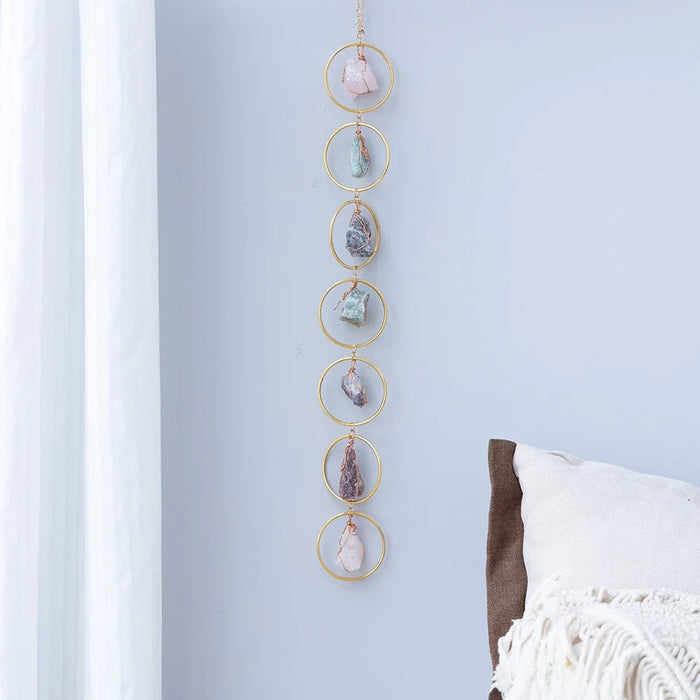 Crystal Raw Stone Wind Chime Hanging Ornament Home Wall Decor - 5
