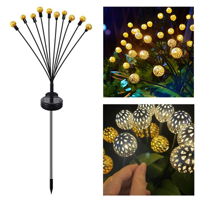 10-Head Solar Morocco Ball Light 2 Modes Landscape Garden Lawn Ground Light - Warm White Light - 1