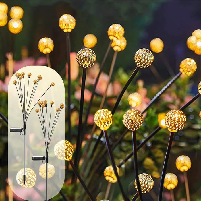 10-Head Solar Morocco Ball Light 2 Modes Landscape Garden Lawn Ground Light - Warm White Light - 4